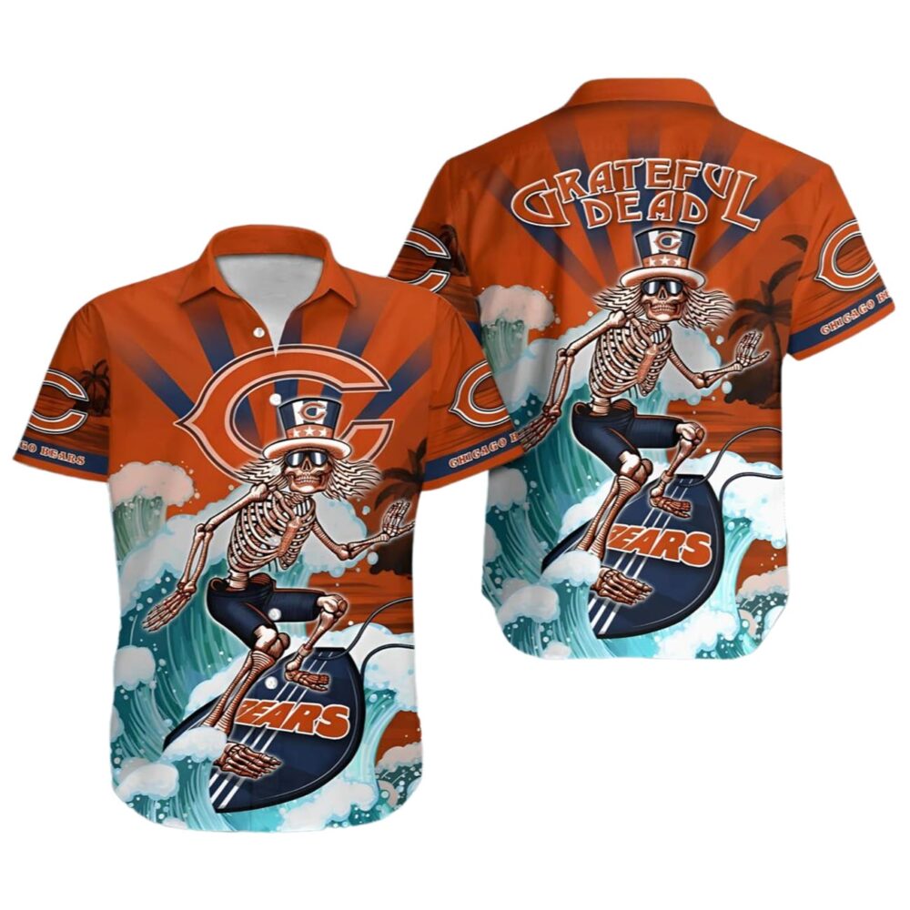 Chicago Bears Grateful Dead Hawaiian Shirt NFL Gifts For Fans 1