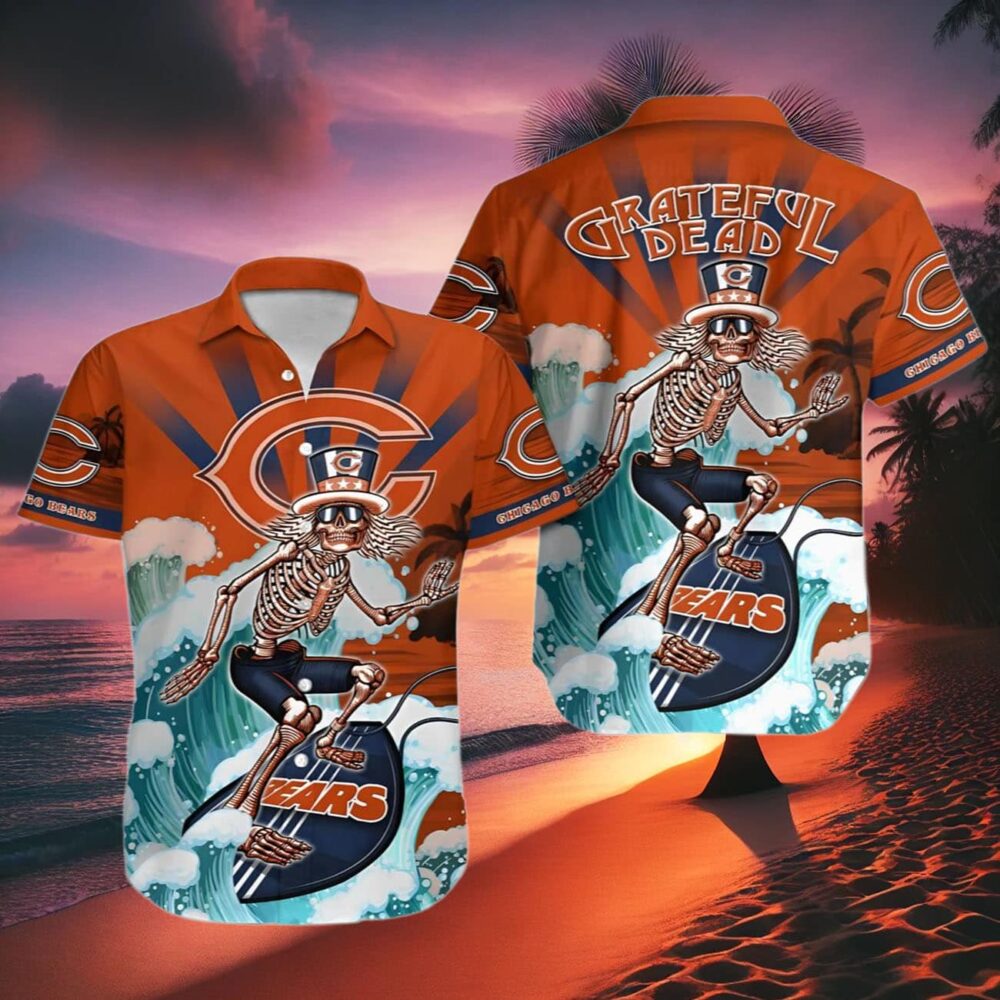 Chicago Bears Grateful Dead Hawaiian Shirt NFL Gifts For Fans 2