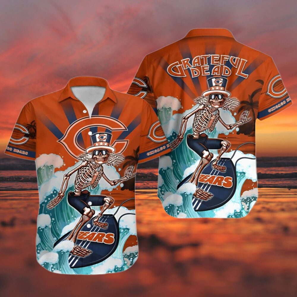 Chicago Bears Grateful Dead Hawaiian Shirt NFL Gifts For Fans 3