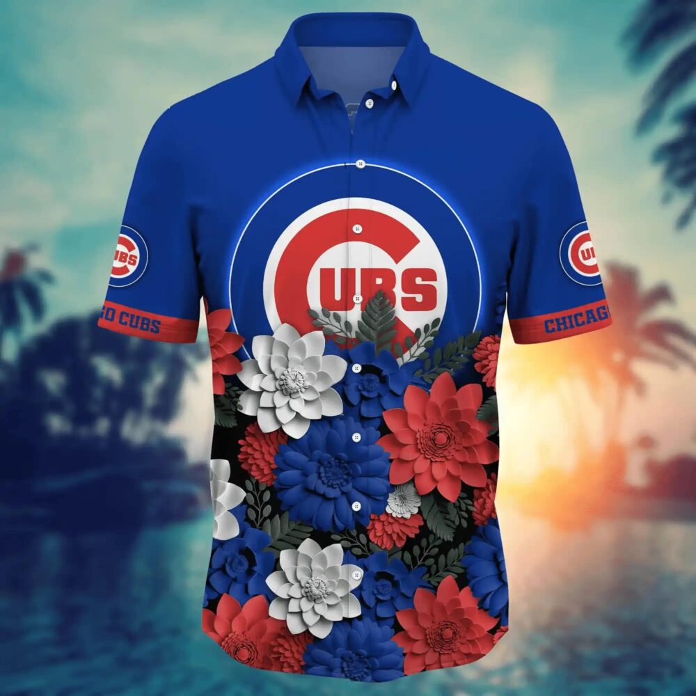 Chicago Cubs Floral Fanfare Hawaiian Shirt MLB Aloha Shirt Gift For Fans 2