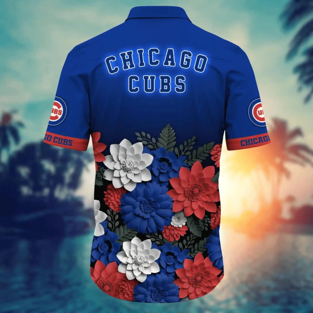 Chicago Cubs Floral Fanfare Hawaiian Shirt MLB Aloha Shirt Gift For Fans 3