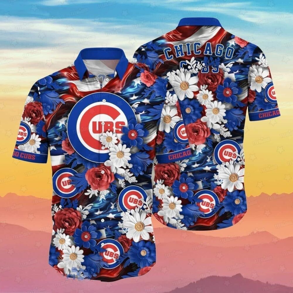 Chicago Cubs Floral Paradise Hawaiian Shirt MLB Aloha Shirt Gift For Fans 1