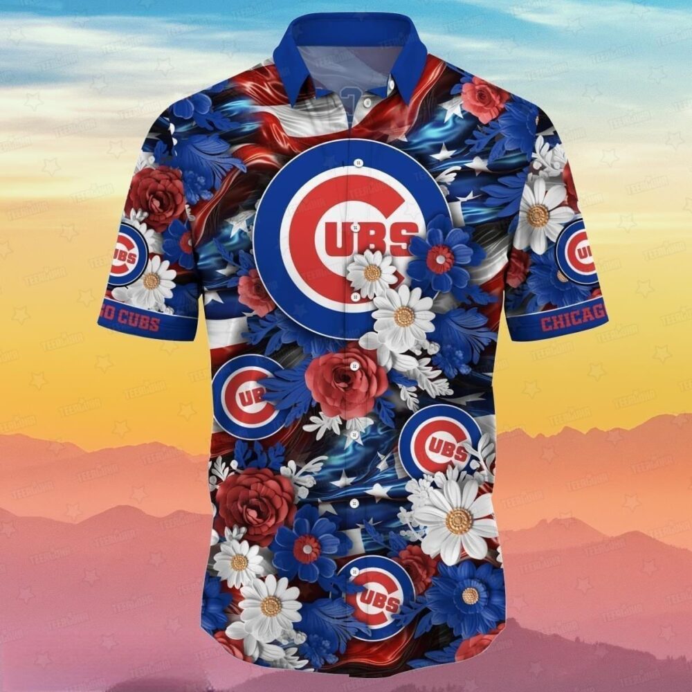 Chicago Cubs Floral Paradise Hawaiian Shirt MLB Aloha Shirt Gift For Fans 2