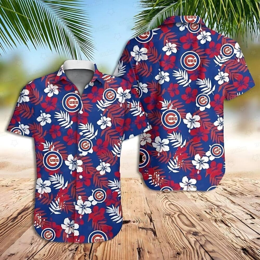 Chicago Cubs Floral Tropics Hawaiian Shirt MLB Aloha Shirt Gift For Fans 1