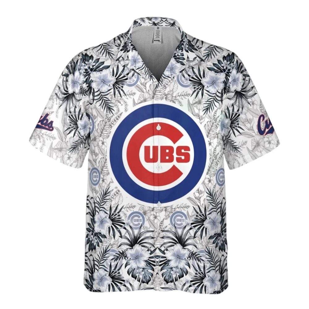 Chicago Cubs Monochrome Tropical Hawaiian Shirt MLB Aloha Shirt Gift For Fans 2