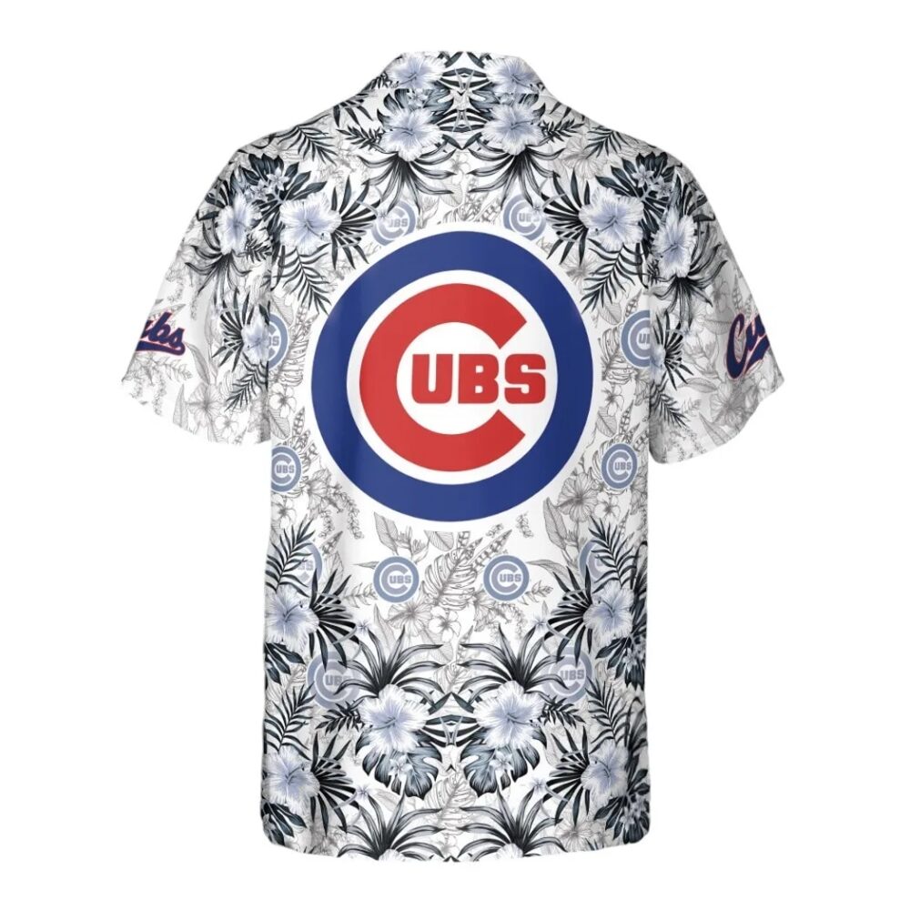 Chicago Cubs Monochrome Tropical Hawaiian Shirt MLB Aloha Shirt Gift For Fans 3