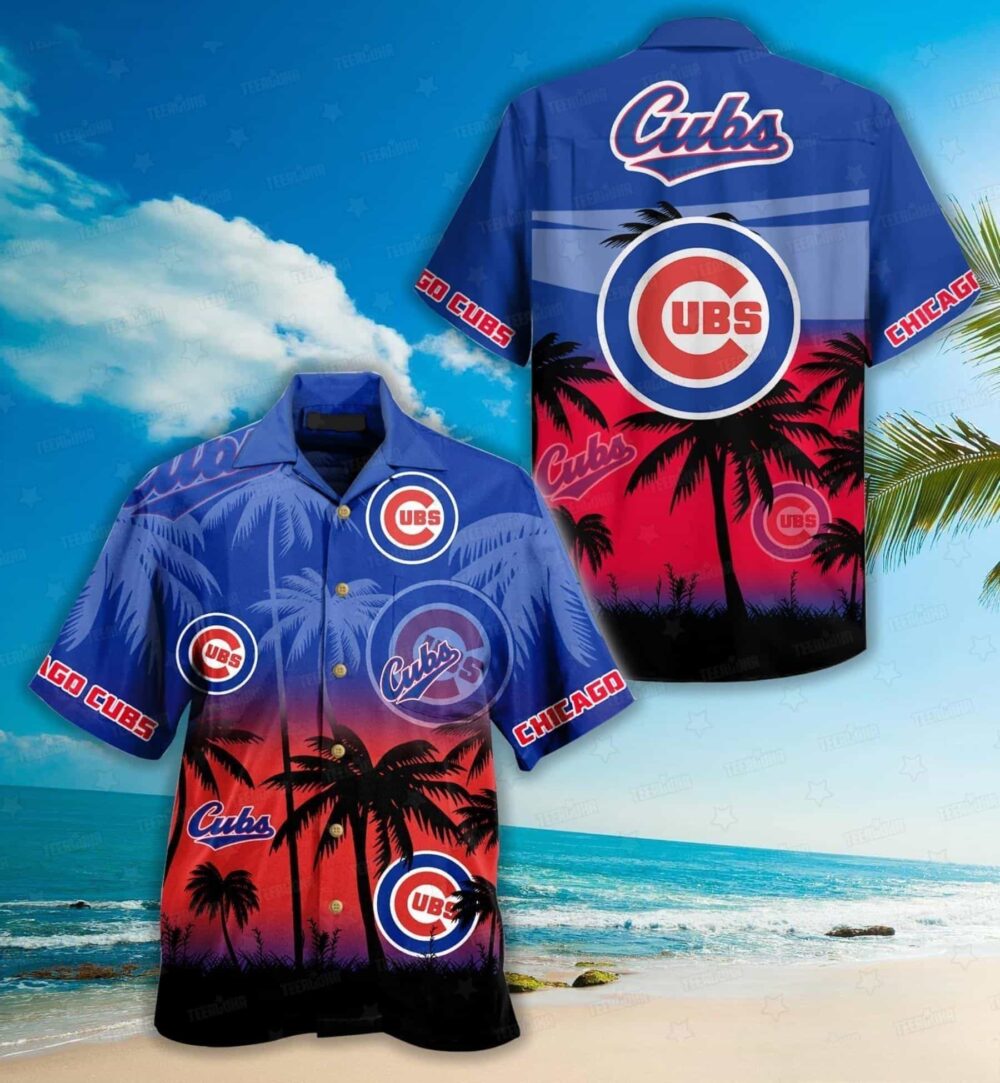 Chicago Cubs Sunset Palms Hawaiian Shirt MLB Aloha Shirt Gift For Fans 1