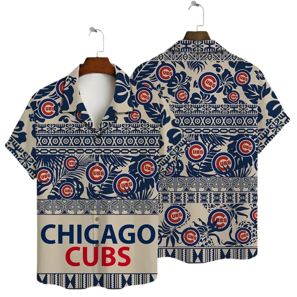 Chicago Cubs Tribal Pattern Hawaiian Shirt MLB Aloha Shirt Gift For Fans 1