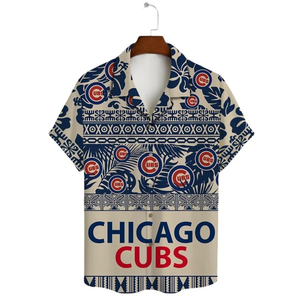 Chicago Cubs Tribal Pattern Hawaiian Shirt MLB Aloha Shirt Gift For Fans 2