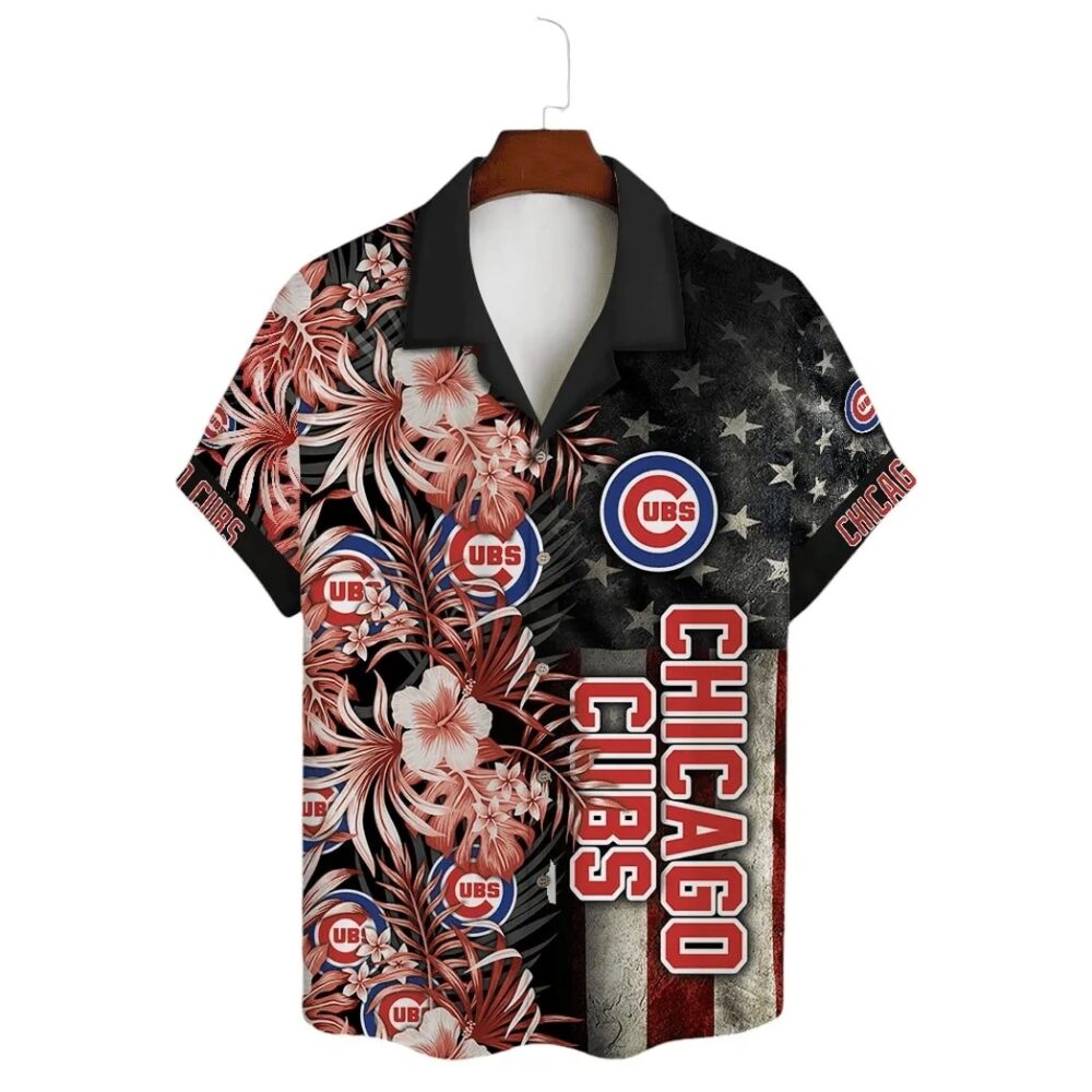 Chicago Cubs Tropical Red Floral Hawaiian Shirt MLB Aloha Shirt Gift For Fans 2