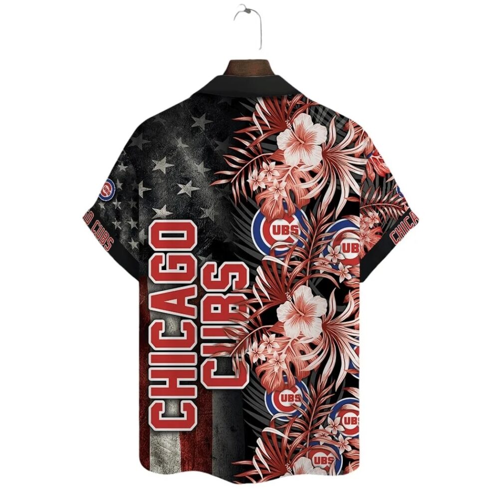 Chicago Cubs Tropical Red Floral Hawaiian Shirt MLB Aloha Shirt Gift For Fans 3