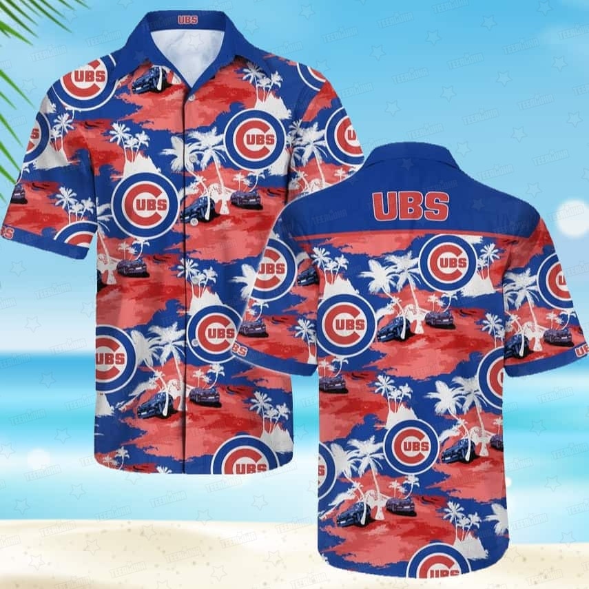 Chicago Cubs Tropical Skyline Hawaiian Shirt MLB Aloha Shirt Gift For Fans 1