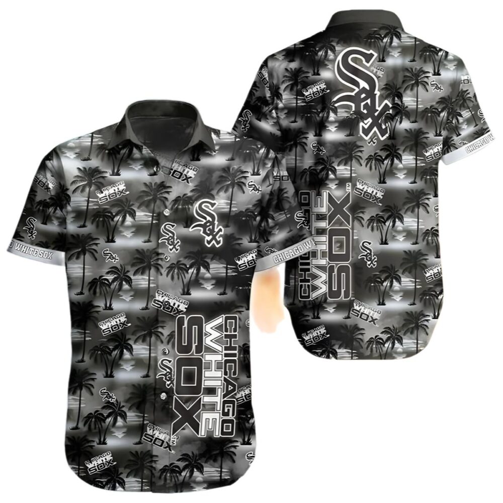 Chicago White Sox Hawaiian Shirt Black Coconut Tree Pattern MLB Aloha Shirt Gift For Fans 1