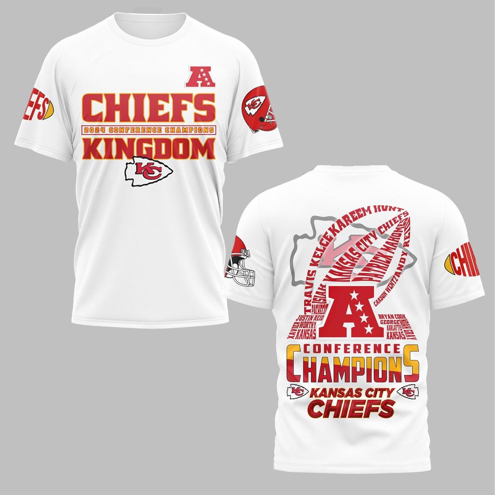 Chiefs 2024 Conference Champions Super Bowl Lix Shirt Custom 3D Printed Hoodies Football Fan Gifts