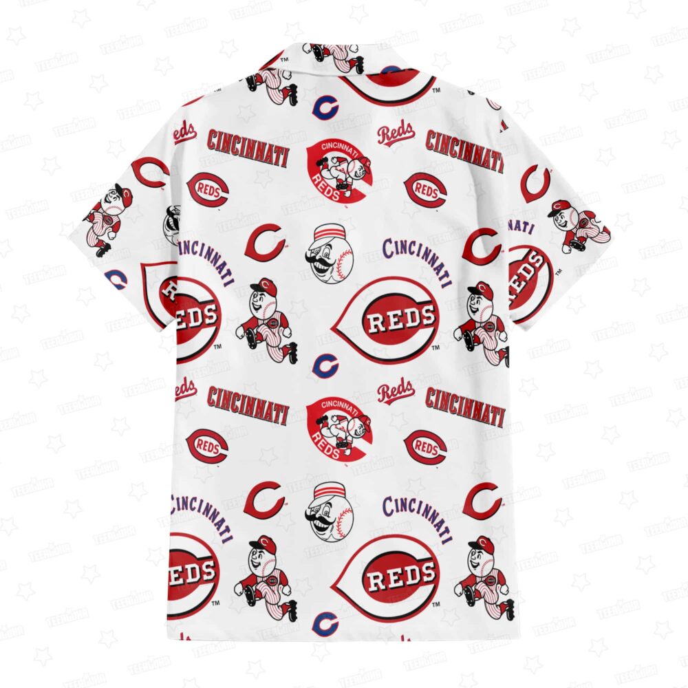 Cincinnati Reds Heritage Emblem Hawaiian Shirt MLB Aloha Shirt Gift For Fans 3