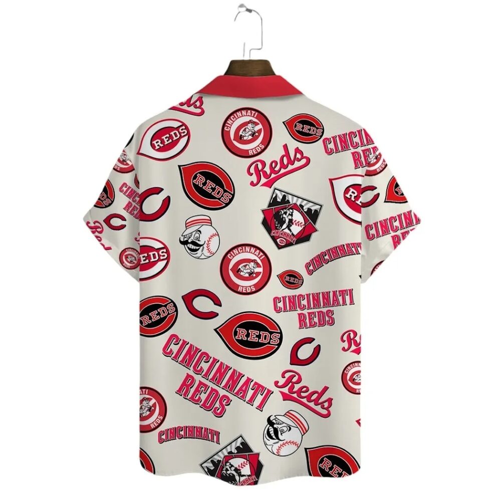 Cincinnati Reds Retro Logos Hawaiian Shirt MLB Aloha Shirt Gift For Fans 3