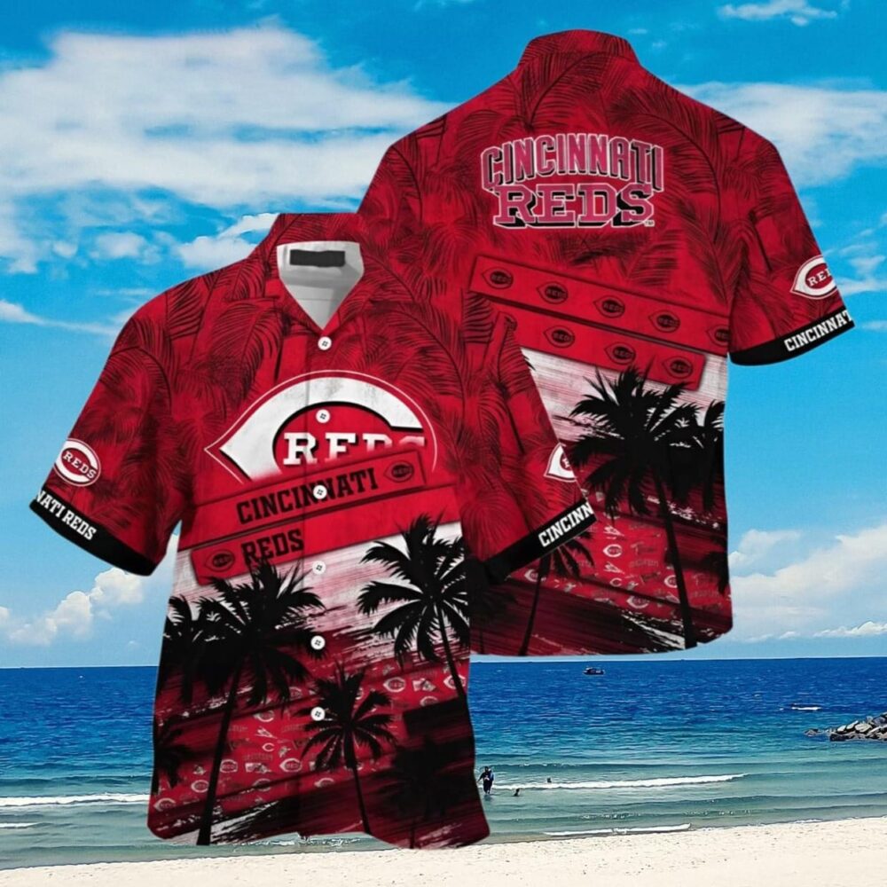 Cincinnati Reds Sunset Palms Hawaiian Shirt MLB Aloha Shirt Gift For Fans 1