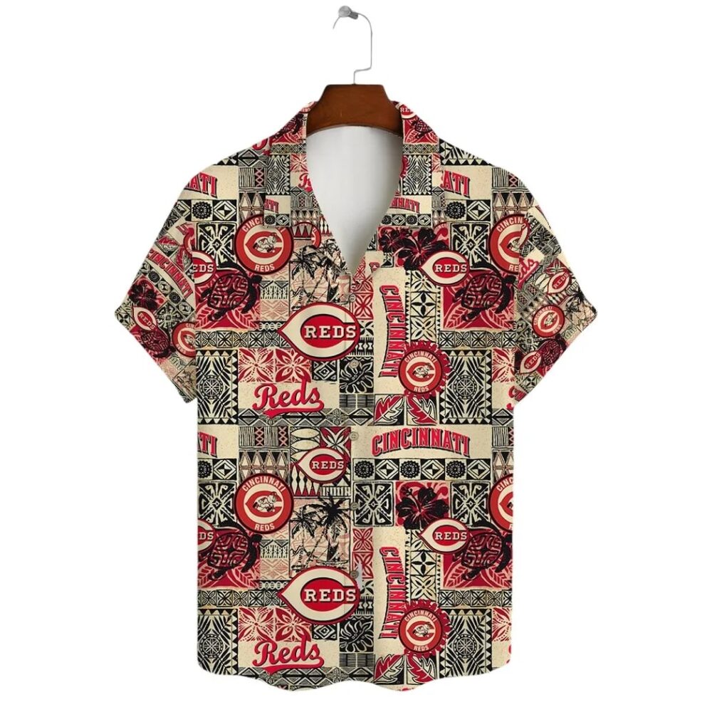 Cincinnati Reds Vintage Patchwork Hawaiian Shirt MLB Aloha Shirt Gift For Fans 2