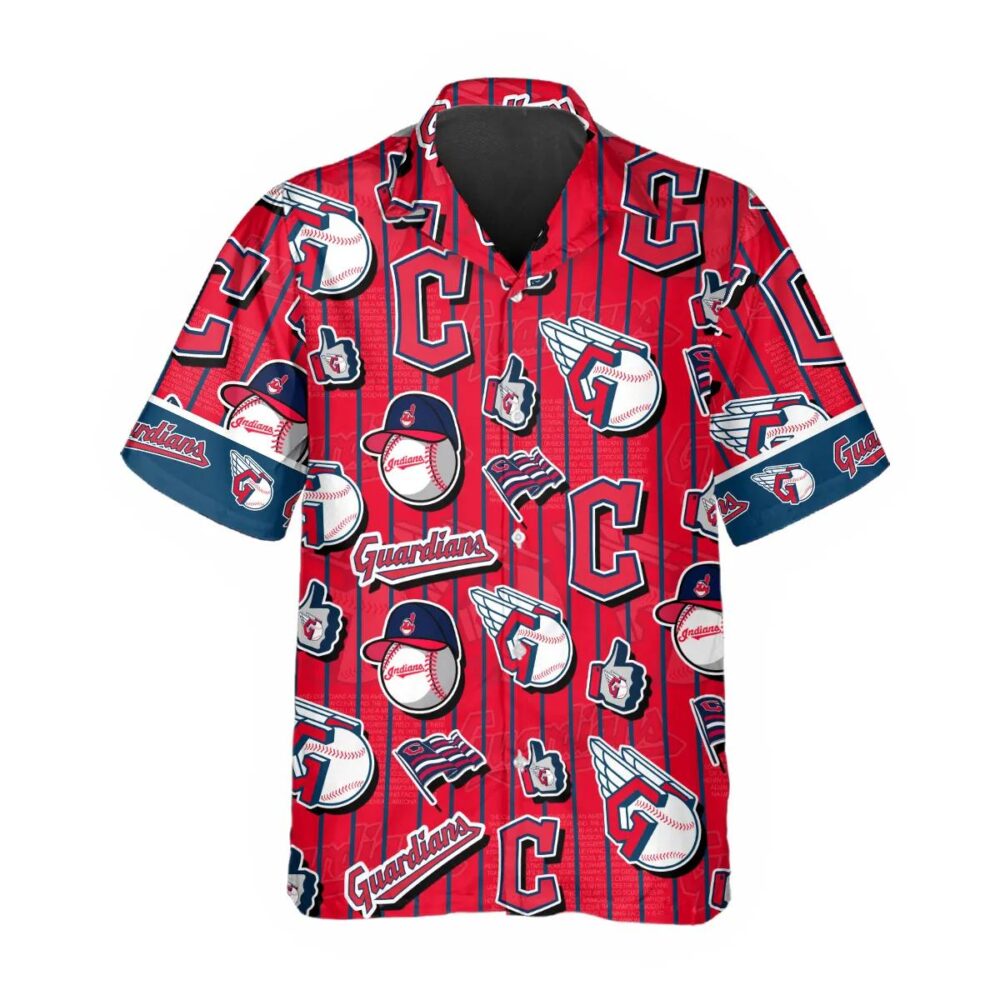 Cleveland Guardians Logo Collage Hawaiian Shirt MLB Aloha Shirt Gift For Fans 2