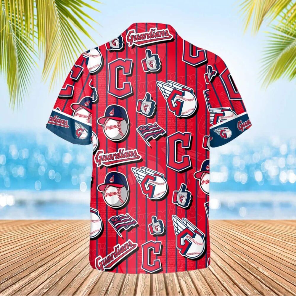 Cleveland Guardians Logo Collage Hawaiian Shirt MLB Aloha Shirt Gift For Fans 3