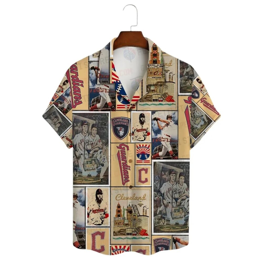 Cleveland Guardians Vintage Collage Hawaiian Shirt MLB Aloha Shirt Gift For Fans 2