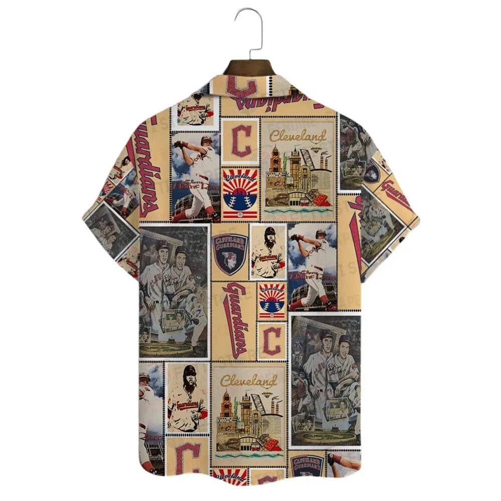 Cleveland Guardians Vintage Collage Hawaiian Shirt MLB Aloha Shirt Gift For Fans 3