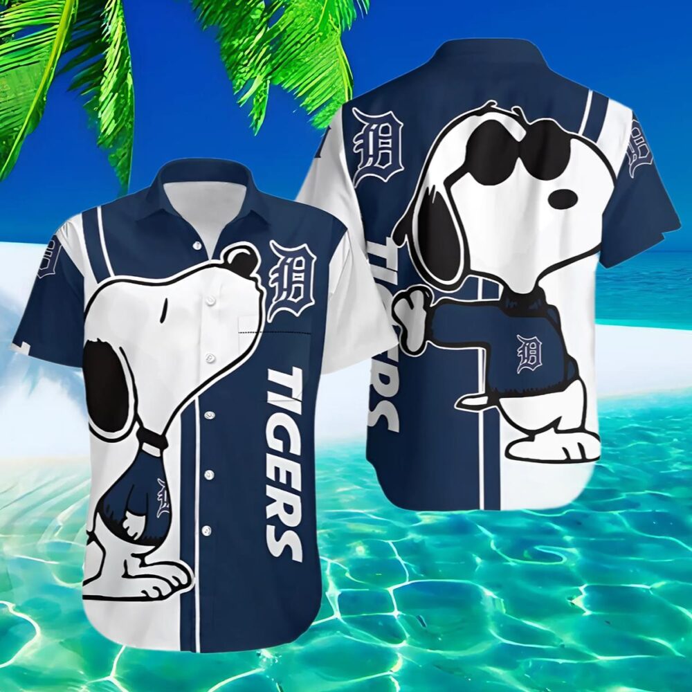 Cool Snoopy Detroit Tigers Hawaiian Shirt Blue MLB Aloha Shirt Gift For Fans 2