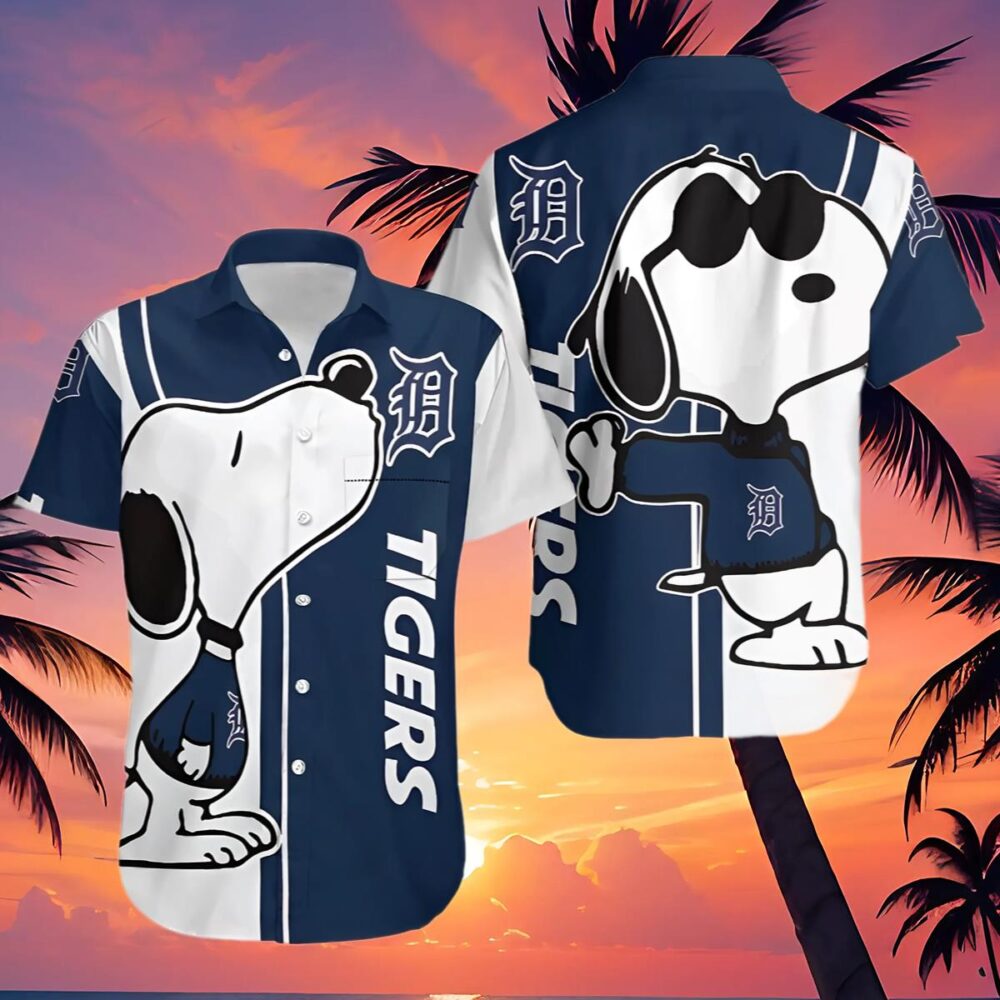 Cool Snoopy Detroit Tigers Hawaiian Shirt Blue MLB Aloha Shirt Gift For Fans 4