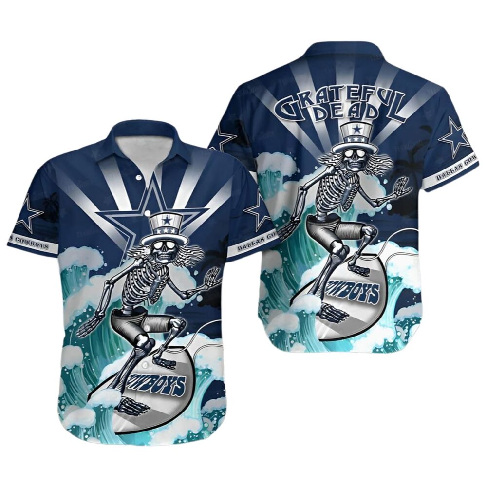 Dallas Cowboys Grateful Dead Hawaiian Shirt NFL Gifts For Fans 1