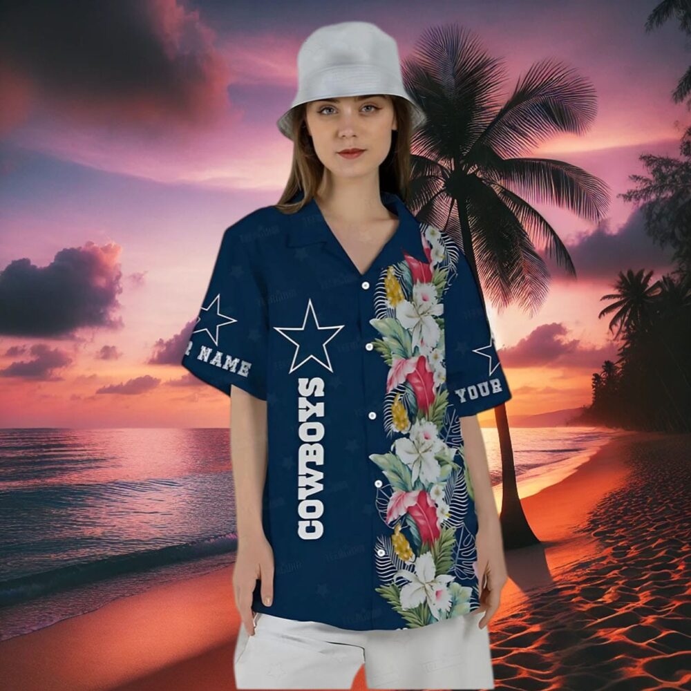 Dallas Cowboys Hawaiian Shirts Customizable Floral Fantasy NFL Gifts For Fans 2