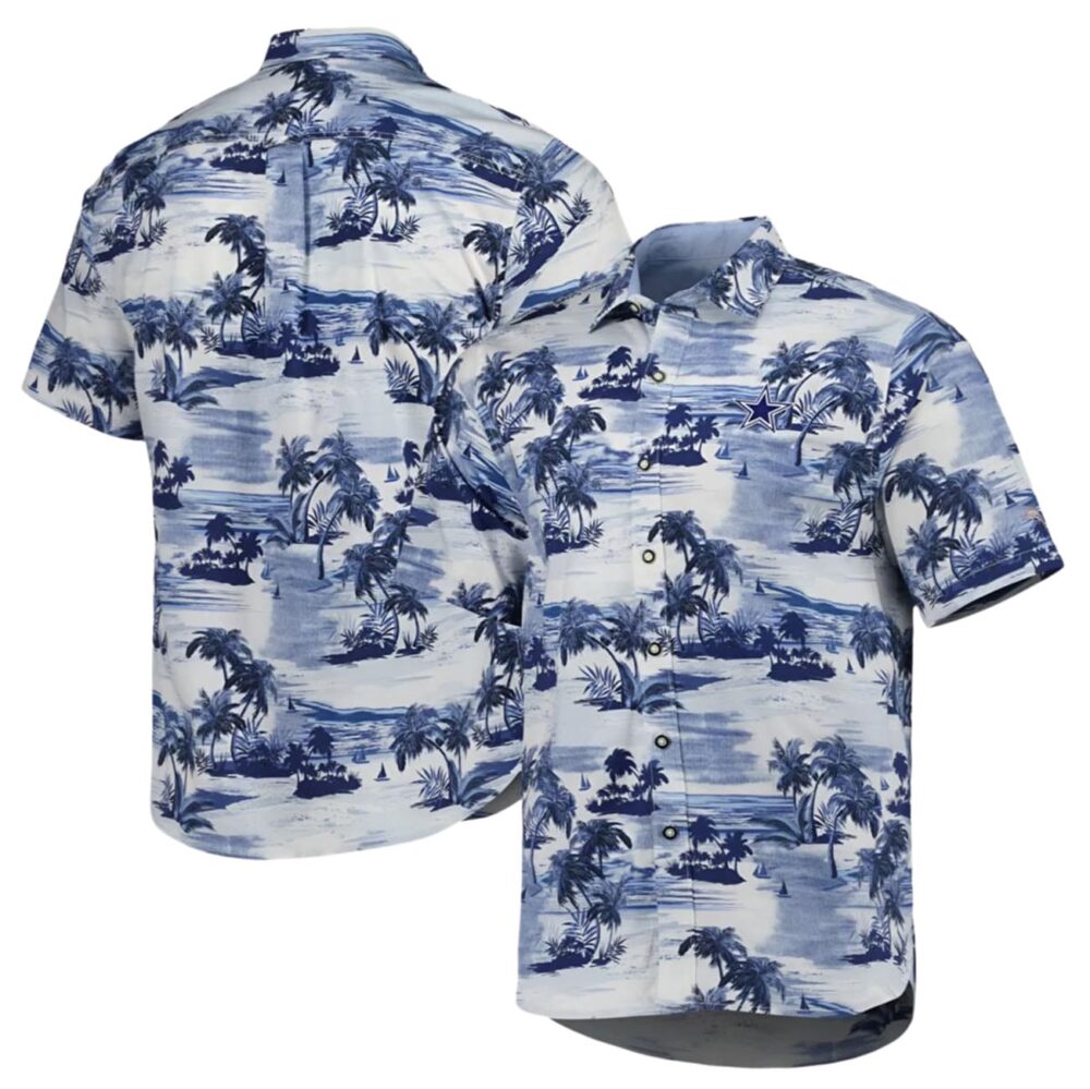 Dallas Cowboys Mens Hawaiian Floral Palm Button Down Shirt NFL Gifts For Fans 1