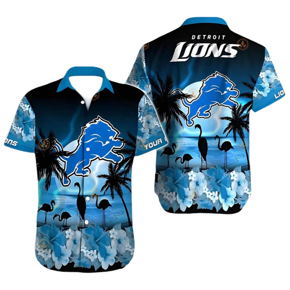 Detroit Lions Aloha Shirt Coconut Tree Pattern NFL Gifts For Fans 1