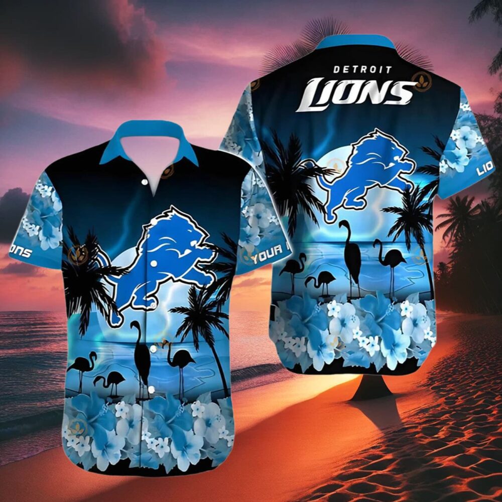 Detroit Lions Aloha Shirt Coconut Tree Pattern NFL Gifts For Fans 2