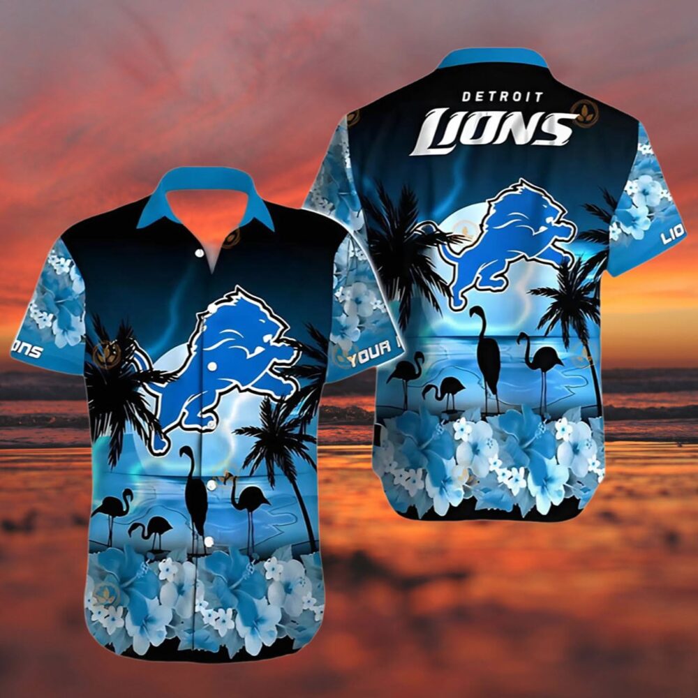 Detroit Lions Aloha Shirt Coconut Tree Pattern NFL Gifts For Fans 3