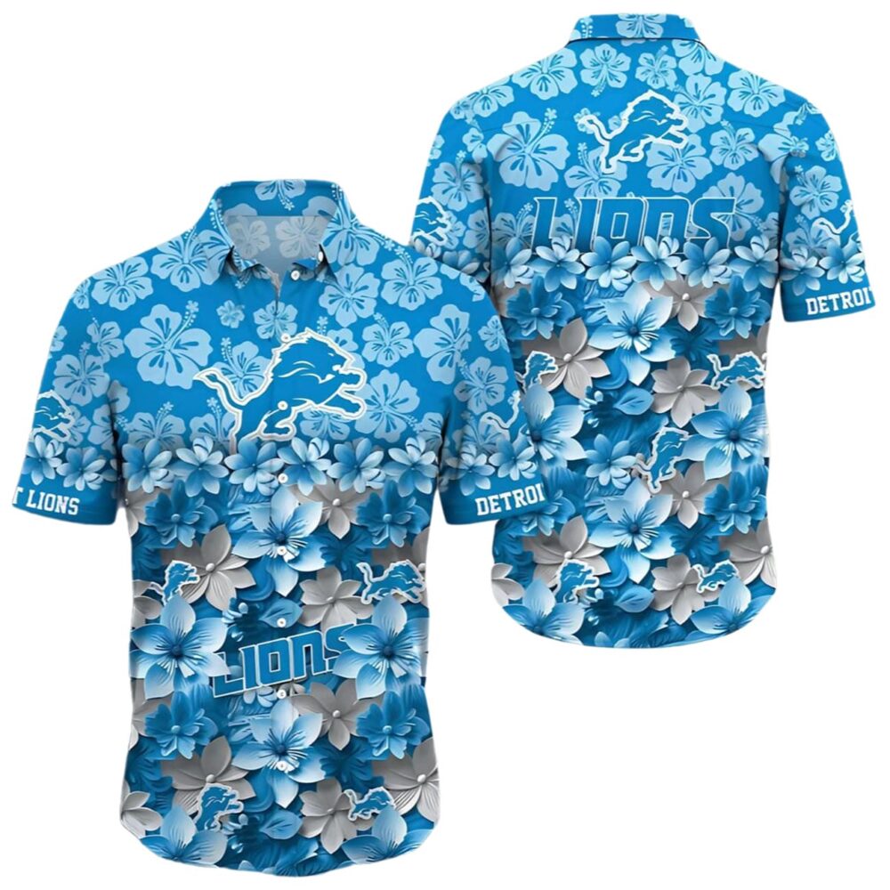 Detroit Lions Floral Blitz Hawaiian Shirt NFL Gifts For Fans 1