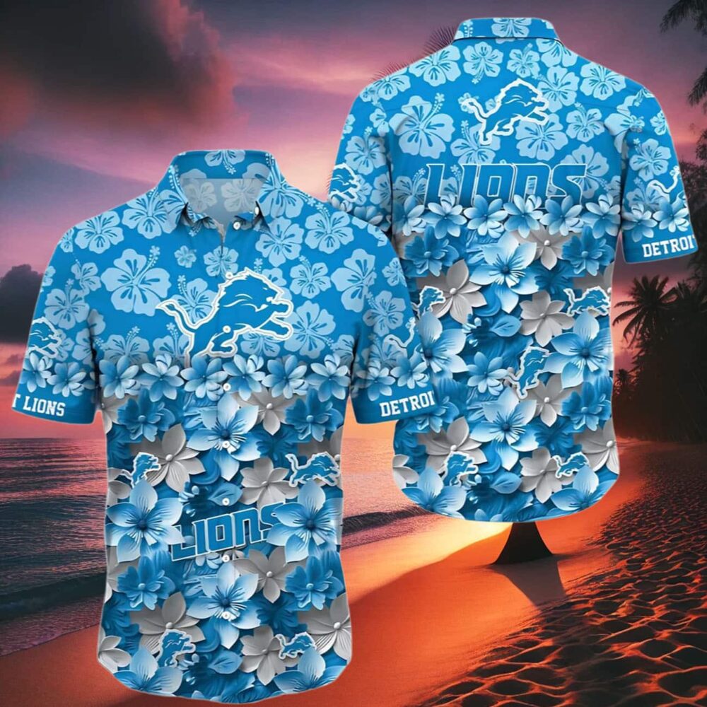 Detroit Lions Floral Blitz Hawaiian Shirt NFL Gifts For Fans 2