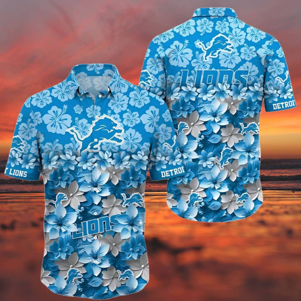 Detroit Lions Floral Blitz Hawaiian Shirt NFL Gifts For Fans 3