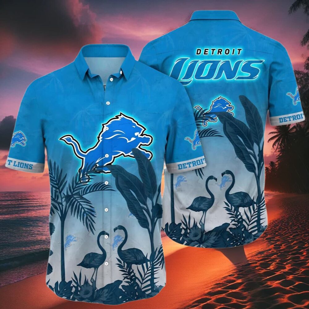 Detroit Lions Hawaii Shirt Flamingo And Flower Funny Aloha Shirt NFL Gifts For Fans 2