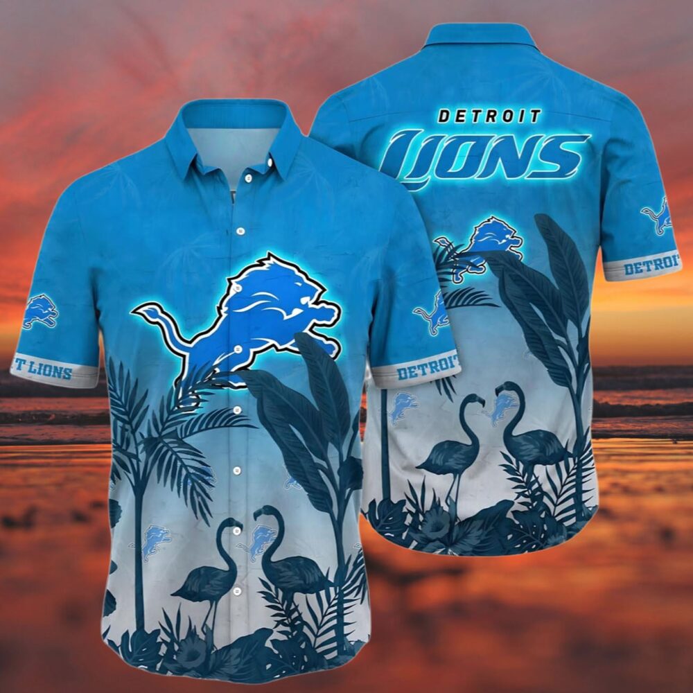 Detroit Lions Hawaii Shirt Flamingo And Flower Funny Aloha Shirt NFL Gifts For Fans 3