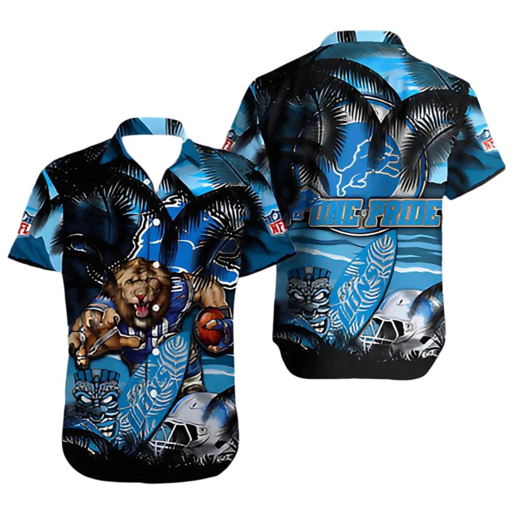 Detroit Lions Hawaiian Shirt Lion Pride Palm Tropical Aloha Shirt NFL Gifts For Fans 1