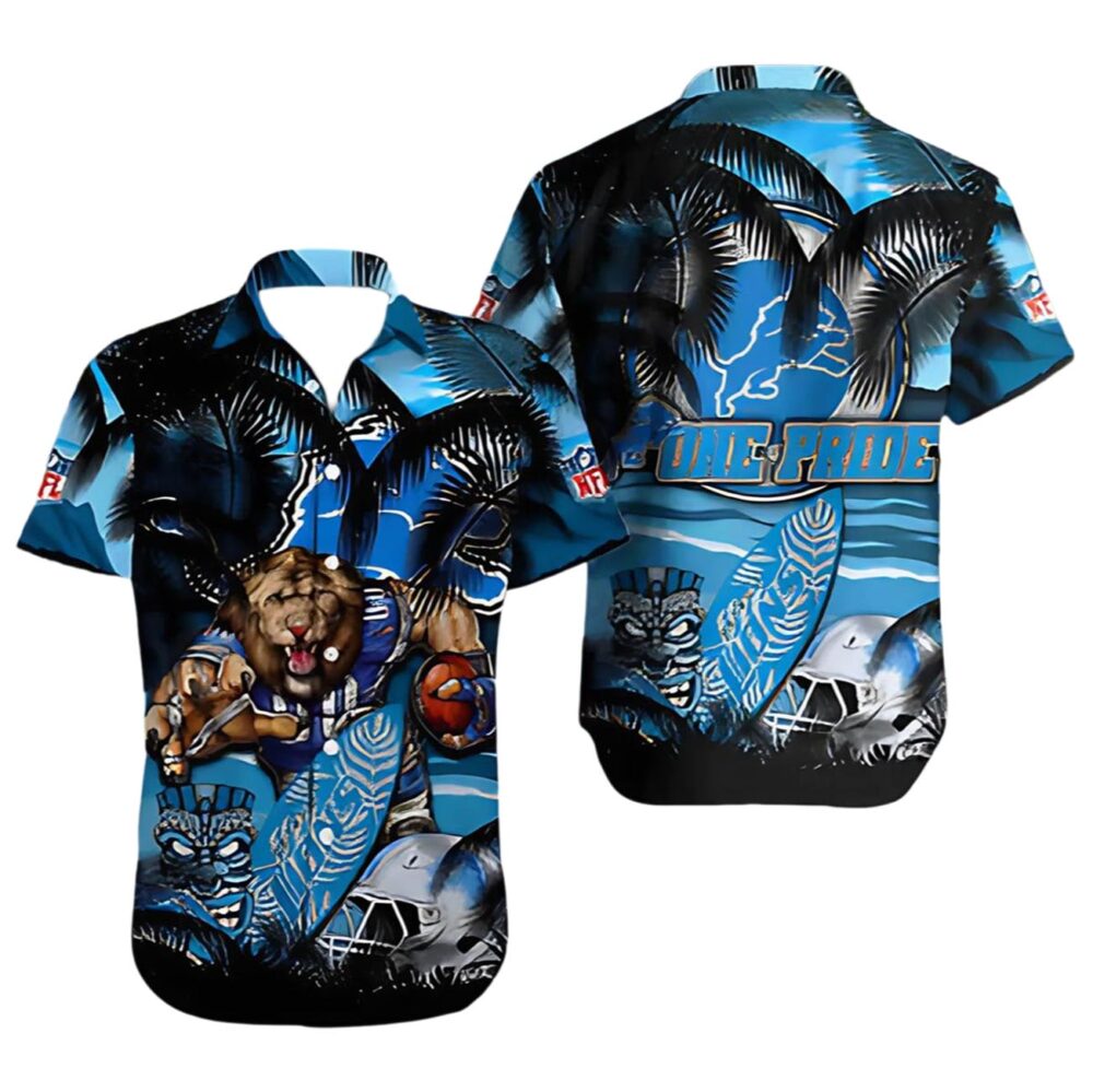 Detroit Lions Hawaiian Shirt Lion Pride Palm Tropical Aloha Shirt NFL Gifts For Fans 1