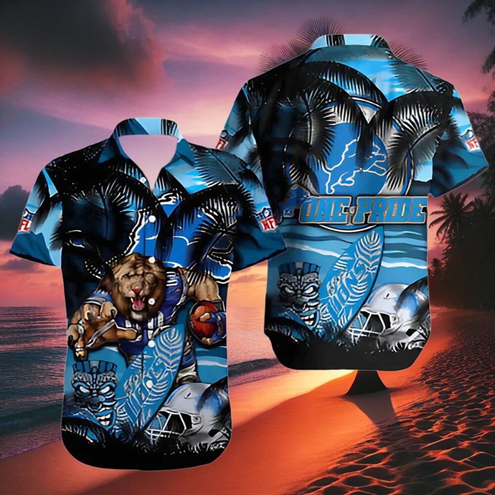 Detroit Lions Hawaiian Shirt Lion Pride Palm Tropical Aloha Shirt NFL Gifts For Fans 2