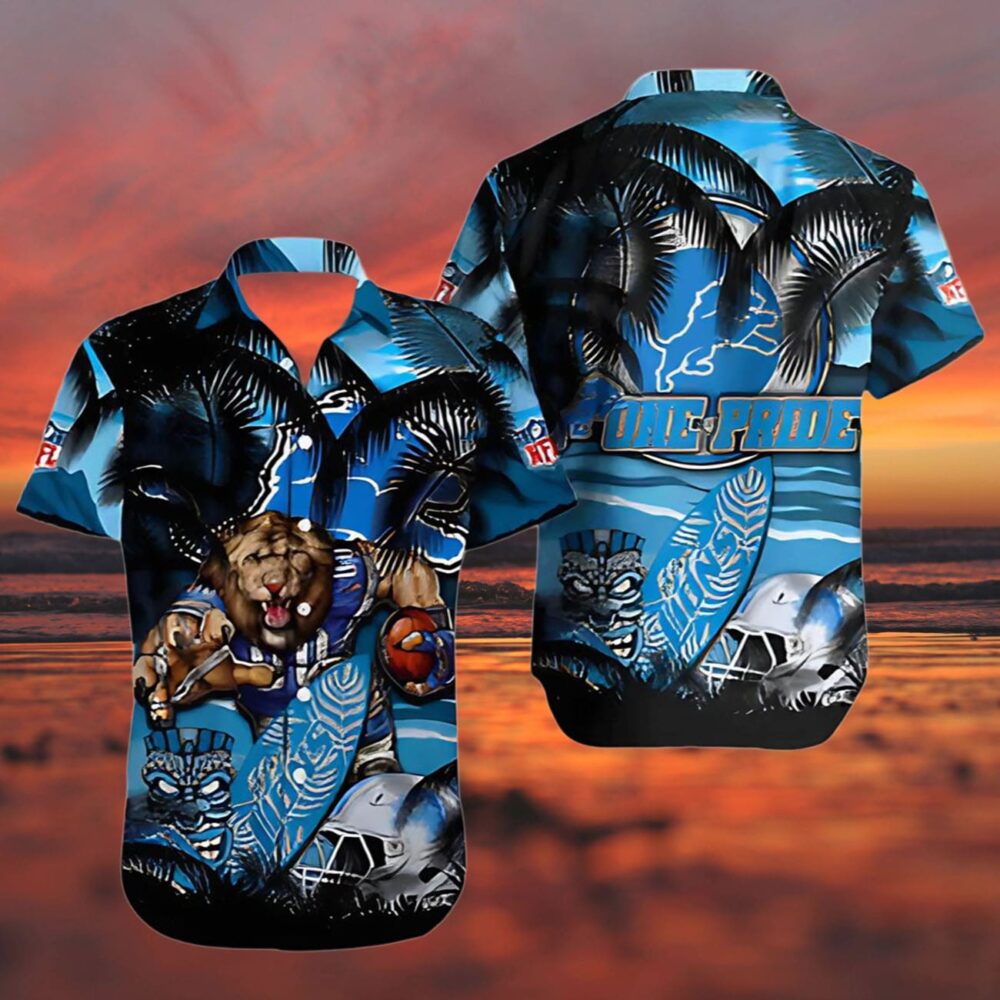 Detroit Lions Hawaiian Shirt Lion Pride Palm Tropical Aloha Shirt NFL Gifts For Fans 3