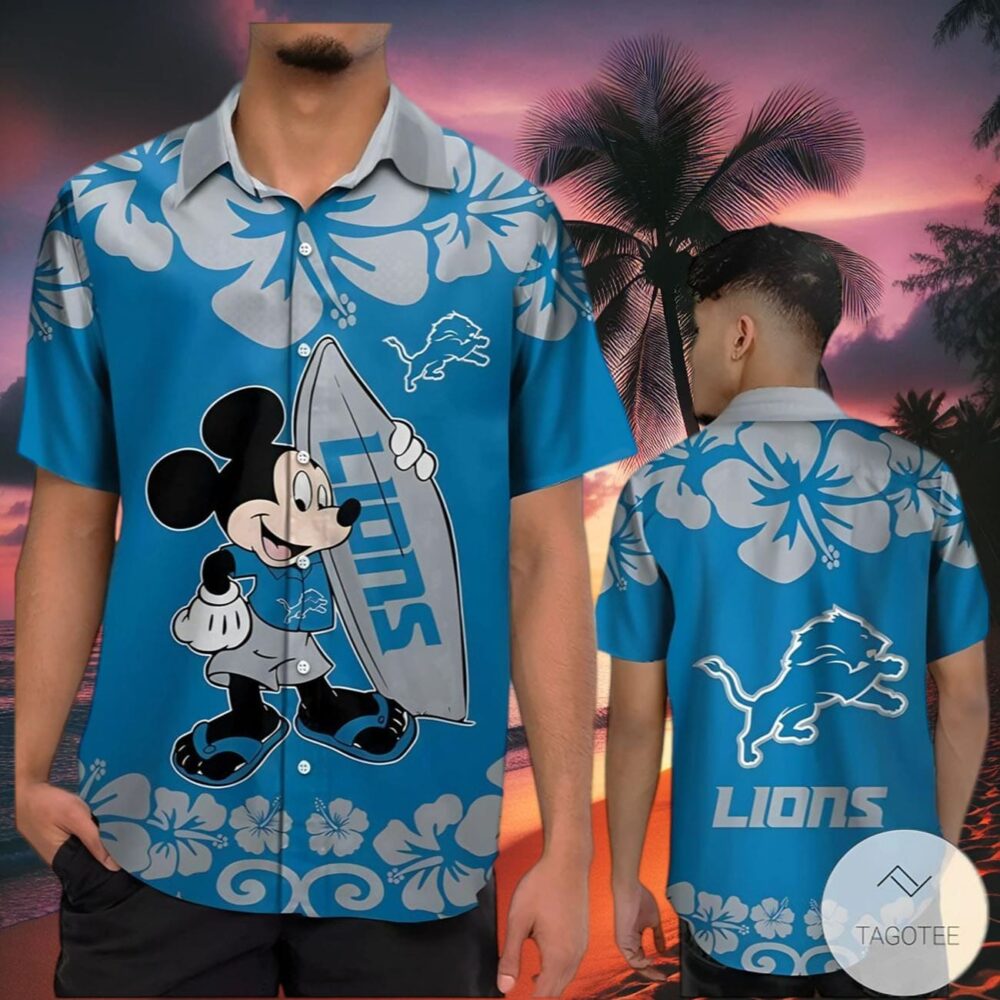 Detroit Lions Mickey Mouse Hawaiian Shirt NFL Gifts For Fans 2