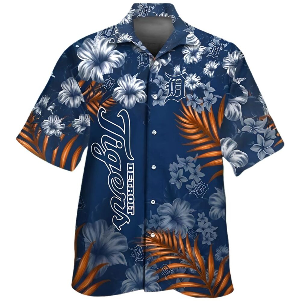 Detroit Tigers Flower Palm Leaf Hawaiian Shirt MLB Aloha Shirt Gift For Fans 1