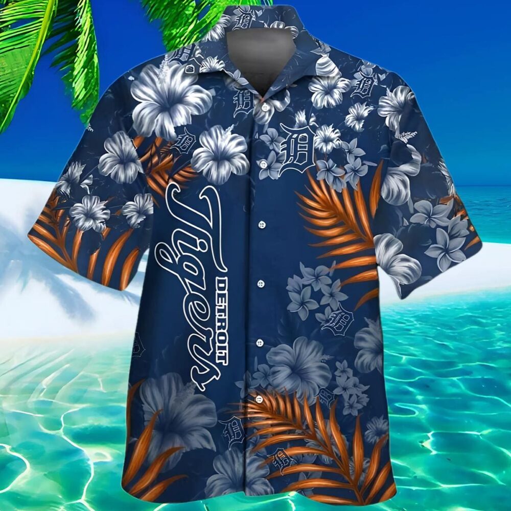 Detroit Tigers Flower Palm Leaf Hawaiian Shirt MLB Aloha Shirt Gift For Fans 2