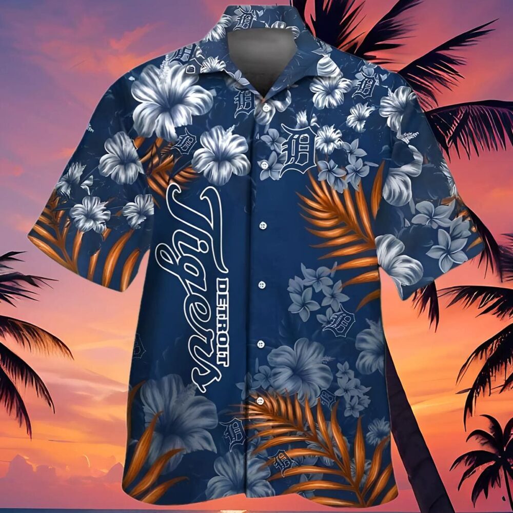 Detroit Tigers Flower Palm Leaf Hawaiian Shirt MLB Aloha Shirt Gift For Fans 4