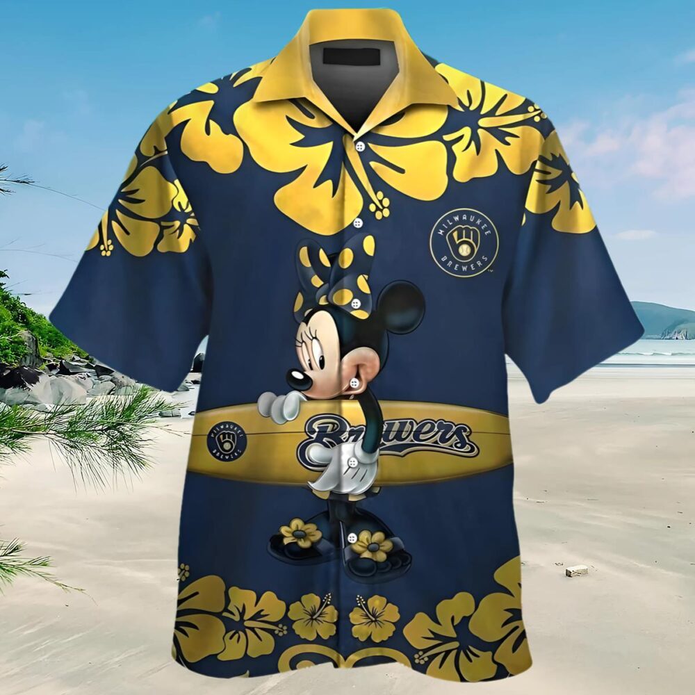 Disney Minnie Mouse Milwaukee Brewers Hawaiian Shirt MLB Aloha Shirt Gift For Fans 3