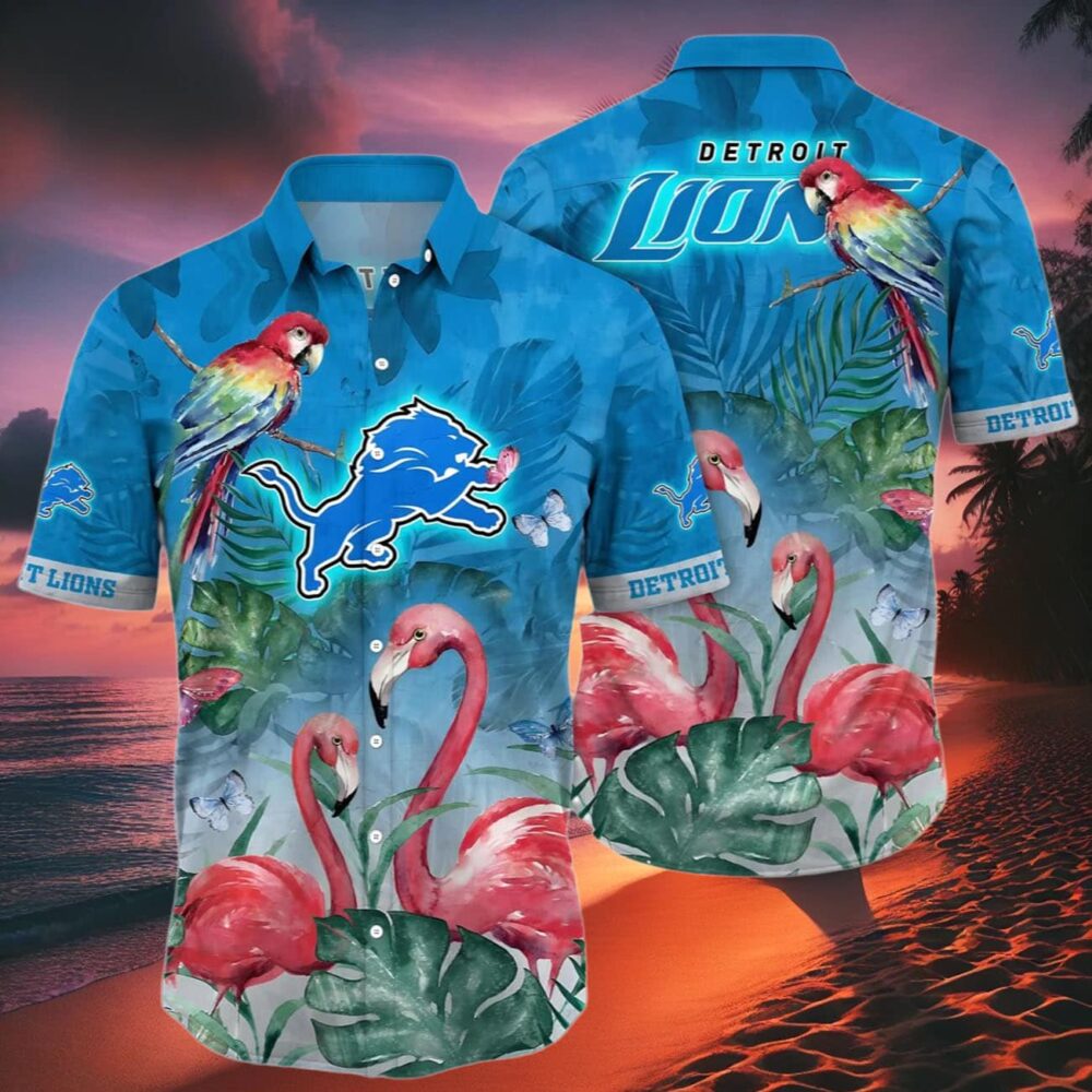 Flamingo Detroit Lions Hawaiian Shirt Vacation Aloha Shirt NFL Gifts For Fans 2