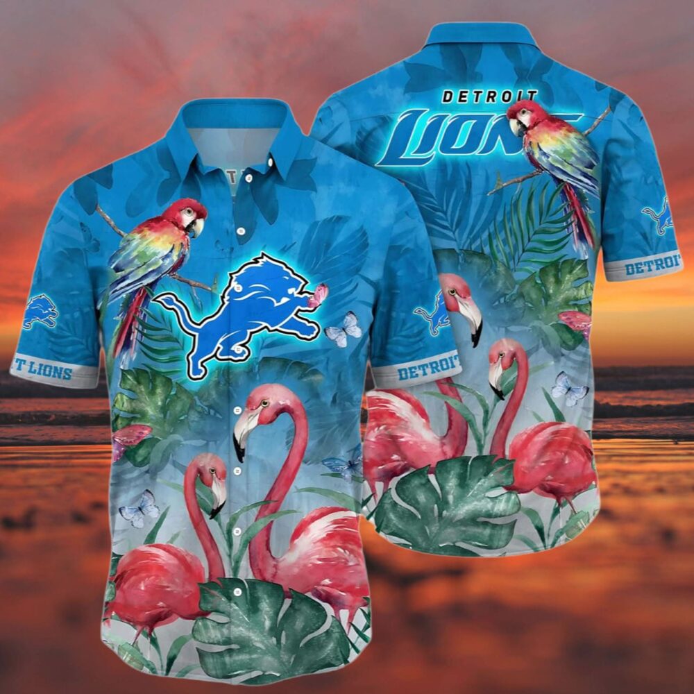 Flamingo Detroit Lions Hawaiian Shirt Vacation Aloha Shirt NFL Gifts For Fans 3